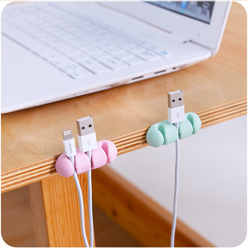 Self-Adhesive Desktop Cable Organizer Clips for Wire Management
