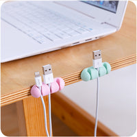 Self-Adhesive Desktop Cable Organizer Clips for Wire Management