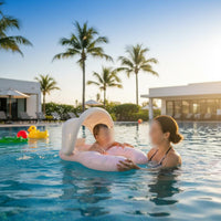 Sun Shade Mother Child Buoy Family Use Mommy and Baby Buoy Easy to Inflate Parent Child Swim Companion Vinyl for Parents, Kids, Outdoor Swimming