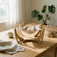 Cat Hammock Bed Crocheted Rope Elevated Cat Hammock Indoor Raised Cot for Cats