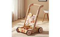 Wooden Infant Pusher with Activity Board Multi-Functional Infant Pusher with Activity Center Learning for Young Children, Infants, Nursery
