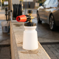 Car Cleaning Foam Sprayer for Professional Car Wash, High Pressure Foam Lance with Copper and Brass Nozzle, 346*165*135mm White Bottle, 1 Pack