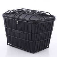 Bicycle Rear Basket with Lid, Large Capacity Front Shopping Basket for Mountain Bikes, Thickened Wire Mesh