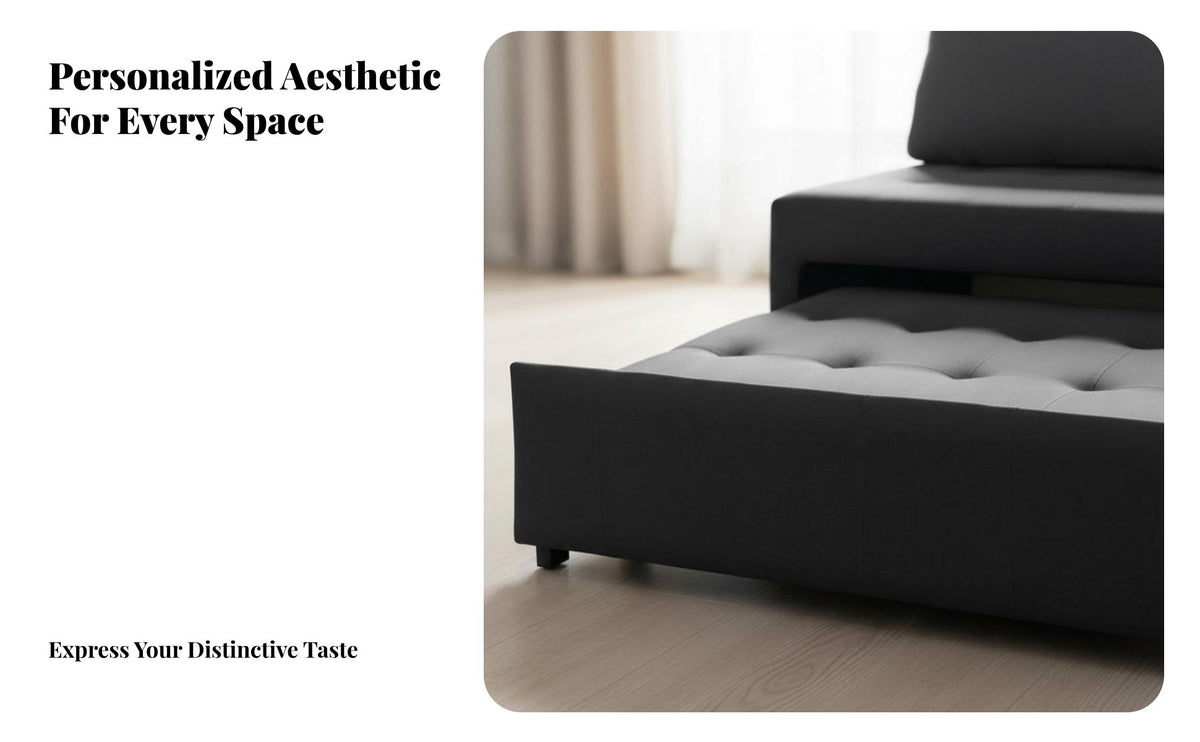 Foldable Single Fold-expandable Sleeper Chair Space-Saving Transformable Chair Bed 2-in-1 Design Transformable Seating Plush Cushioning for Apartment Dwellers, Students, individuals, Small Spaces, Living Room, Bedroom, Playroom