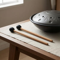 Matching Pair Mallet Drum Mallets Black Head Mallet Drum Mallet Natural Wood Wooden Mallet Slender Shaft for Hand Drums