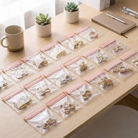 Anti-Oxidation Jewelry Storage Bags with Fold Over Seal, Earring Organizer with Designated Area for Necklace Storage