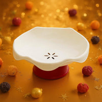 Candy and Nut Serving Dish Versatile Decorative Centerpiece Bowl Food-Grade Material Wavy Edge Snack Platter for New Year, Living Room, Party