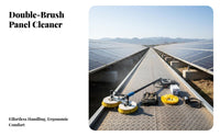 Safe on Panels Electric Solar Panel Cleaner Soft Bristles Photovoltaic Panel Washing Tool Lightweight Design Telescopic Pole Cleaning Brush Brushless Engine for Greenhouse Owners, Homeowners, Professional Cleaners, Greenhouses, Sunrooms, Outdoor, Rooftops