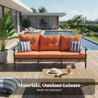 Modern Nordic aesthetic 4-Piece Sofa and Armchair Set Rust-Resistant Outdoor Furniture All-Weather Patio Seating Thick paddings for Villa Owners, Garden lovers, Courtyard, rearyard, Balcony, waterside