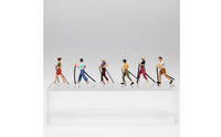 6 Pieces 1/87 Skiing Figures with Skis Painted Miniature Skiers Collectible Ski Figure for Hobbyists, Winter Scene, Scenic Decoration
