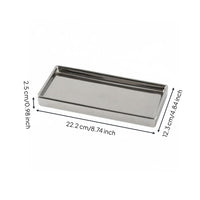 Pewter Ceramic Tray Luxury Nordic Aesthetic Storage Plate Elegant Design Ceramic Vanity Tray for Dresser, Washroom, Entryway