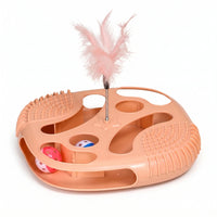 Washable Feather Ball Track Toy Smooth Surface Cat Ball Track Mental Stimulation Self Play Cat Toy Multi-Level for Cats