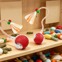 Cat Teaser Toy with Feather Flexible Motorized Cat Toy with Wand Indoor Chasing for Cats, Daily Playtime