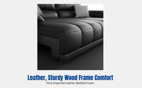 modernperiod Electric Sofa, Genuine Leather Recliner, Space-Saving, Multi-Functional Sofa Bed, Remote Control