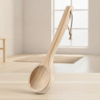Long-Handled Wooden Sauna Ladle Natural Wood Wooden Sauna Scoop Smooth for Steam Room, Home Spa