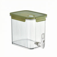 Leak-Resistant Refrigerator Drink Dispenser Ribbed Clear Beverage Dispenser Easy Dispensing Household Liquid Container Space-Saving Design