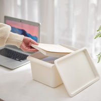 Stackable Plastic Storage Box with Lid for Socks and Small Items