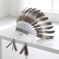Feathered Feather Headdress Layered Headdress with Feathers Woven Feather Headpiece Geometric for Cosplayers, Performers, Cosplay, Stage Performance, Photography