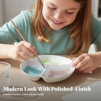 Compartment Design 3-Well Blending Dish Easy to Clean Multiple-Section Paint Holder Long-Lasting Art Supply Reusable for Students, Artists, Classroom, Home