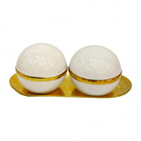 Tabletop Jar Tray Set Reflective Finish Ceramic Storage Jar Set Dust-Resistant Decorative Ceramic Jars
