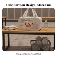 Portable Skincare Organizer Wet and Dry Separation Double Compartment Makeup Bag