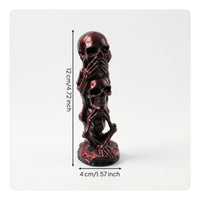 3D-Printed Stacked Skull Sculpture Spooky Skull Sculpture Compact Skeleton Ornament Decorative for Entryway