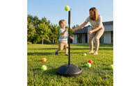 Stable Tennis Practice Aid with Adjustable Pole Portable Tennis Practice Aid with Weighted Base for Beginners, Students, Backyard, Home, School Court