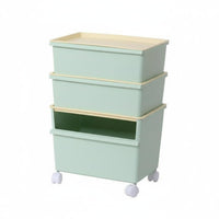 With casters Rolling Organizer container Stackable Design Storage Container Includes Lid adaptable Use for Students, home dwellers, activity area, Bedroom, Study Room, Closet