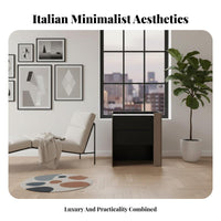 Italian Minimalist design Bedside Drawer Unit Light Luxury Design Leather-Wrapped End Table Designer Look Nightstand Large Capacity Storage for Homeowners, Apartment Dwellers, Students, Living Room, Hotel, Office