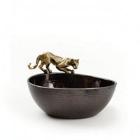 Aluminum Bowl Handcrafted Hammered Metal Bowl Sculptural for Entry Console