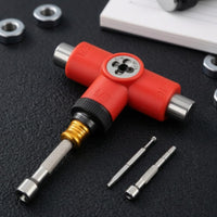 Versatile Skateboard Repair Tool Metal Extension Complete Skate Tool Built-in Socket Heads Sports Gear for Board Setup
