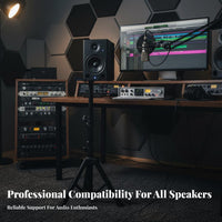 Anti-Slip Design Adjustable Floor Speaker Stand Heavy Duty Floor Speaker Stand Stable Steel Construction Audio Equipment Accessory Shock-Absorbing Base for Audiophiles, Home Theater Enthusiasts, Music Producers, Recording Studio, Living Room