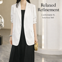 Women's Suits & Blazers with Sun Protection and Long Sleeve Design, Ladies in Luxurious Satin Material with Back Slit Detail
