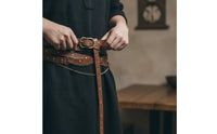 Belt with Chains Adjustable Belt with Embossed Patterns Viking for Cosplayers