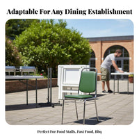Folding Leg Stand Space Saving Folding Canteen Table Rust-Resistant Commercial Furniture for Restaurant Owners, Homeowners, Canteens, Outdoor, Kitchen