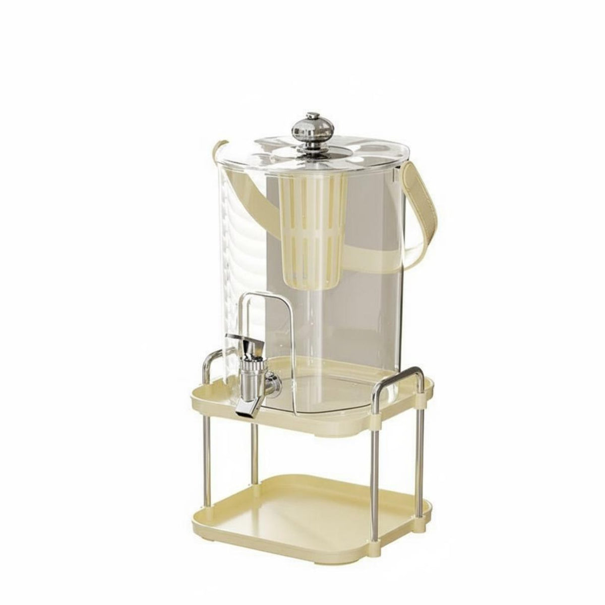 Food Grade Cold Water Jug with Spigot Leak-Proof Fruit Infuser Drink Dispenser Easy to Clean Fridge Drink Dispenser with Spigot Lightweight Portable for Outdoor, Picnic, Camping