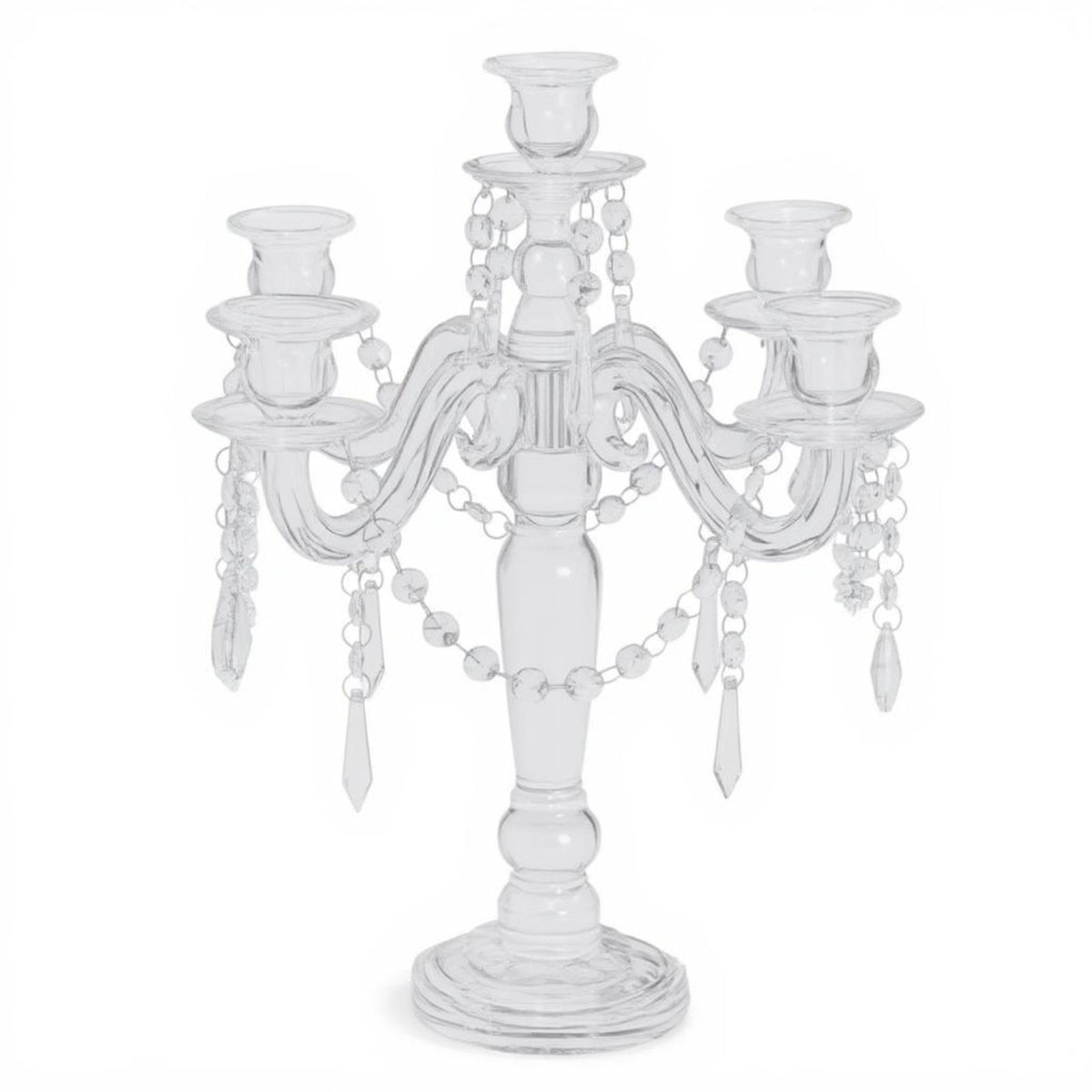 Crystal Candle Holder, Modern Glass Candlestick Centerpiece