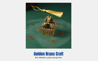 Brass Four Divine Beasts Decor, Copper Desktop Ornament, Chinese Style, Living Room, Office, Auspicious Gift