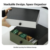 Storage Riser with Drawers Multi-Functional Desk Organizer Space-Saving