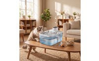 Cat Water Fountain with Stainless Steel Tray Cordless Cat Water Fountain Indoor