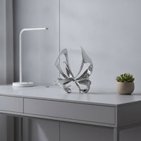 Butterfly Sculpture Silver Alloy Art Piece Decor Reflective Figurine for Homeowners, Living Room