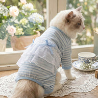 Cat Recovery Suit with Four-Legged Style, Cuttable Belly Wrap Suit for Kitten Recovery, Anti-Licking Fasteners for Common Spring Outdoor Use
