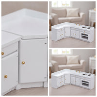 Dollhouse Kitchen Set Classic Miniature Kitchen Set Delicate Dollhouse Sink for Room Box