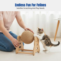 Upright Sisal Cat Scratching Ball, Rolling Cat Toy, Wear-Resistant, Anti-Shedding, Nail Grinding