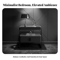 Nightstand with Drawers Modern Design Tiered Nightstand with Drawer Easy to Clean Bedside Table for Apartment Dwellers, Students, Guest Room, Entryway