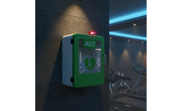 Emergency Entry AED Storage Cabinet Clear Window AED Cabinet Glass Door Defibrillator Alarm Box Lockable for Public Places, Schools, Offices