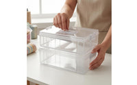 Transparent Bead Storage Box Latch Closures Bead Organizer Box Concealed Handle