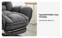 Reclinable Reclining Gaming Chair with Footrest 360-Degree Swivel Ergonomic Recliner with Footrest Head and Lumbar Support Office Furniture for Students, Gamers, Telecommute Workers, Bedroom, Study Room