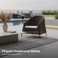 4 Pieces sun-resistant 4-Piece Woven Sofa Set Modern Design 4-Piece Sofa and Table Set Leisure design Outdoor Furnishing All-Weather for Hotel Owners, Entertainers, Patio, Garden, pool area, Backyard