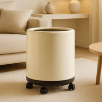 Large Capacity Wood Grain Trash Can Rustic Design Faux Wood Trash Can Easy to Clean Round Waste Bin Long-Lasting for Bedroom, Bathroom, Living Room, Office